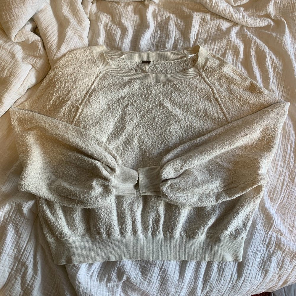 free people cream sweater/crewneck
